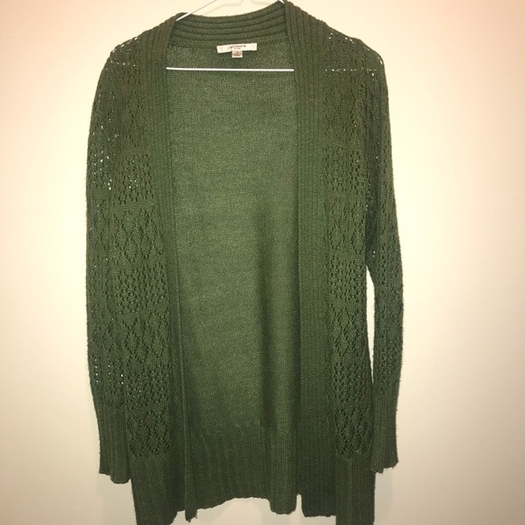 Liz Claiborne Sweaters - Liz Claiborne Green Open Weave Cardigan, Small